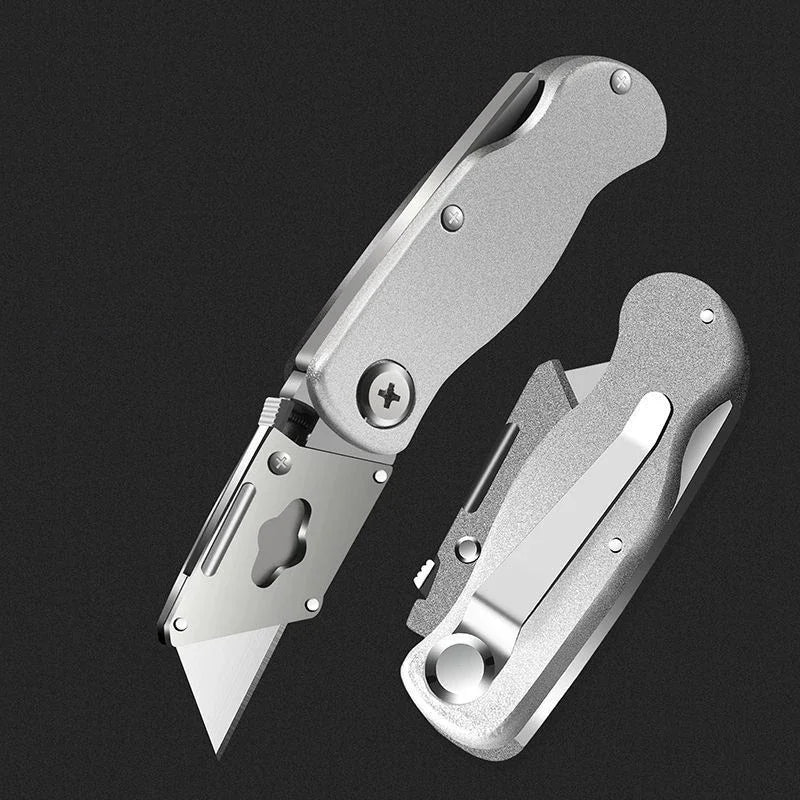 Aluminum Folding Utility Knife with Quick Change Cutter Blades