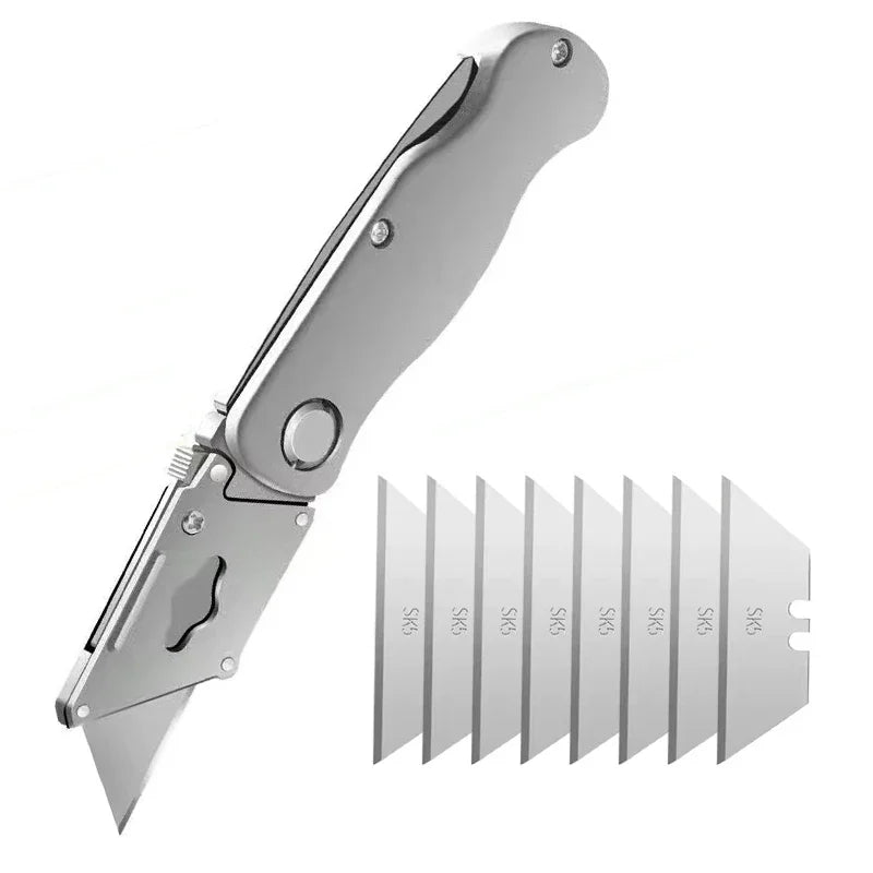 Aluminum Folding Utility Knife with Quick Change Cutter Blades