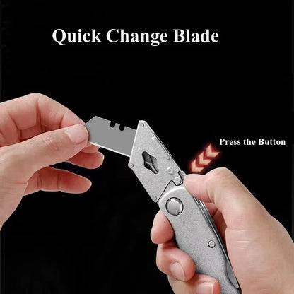 Aluminum Folding Utility Knife with Quick Change Cutter Blades